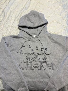 Gray 'Charm' Clairo Graphic Hoodie Sweatshirt - 1 year anniversary of Album